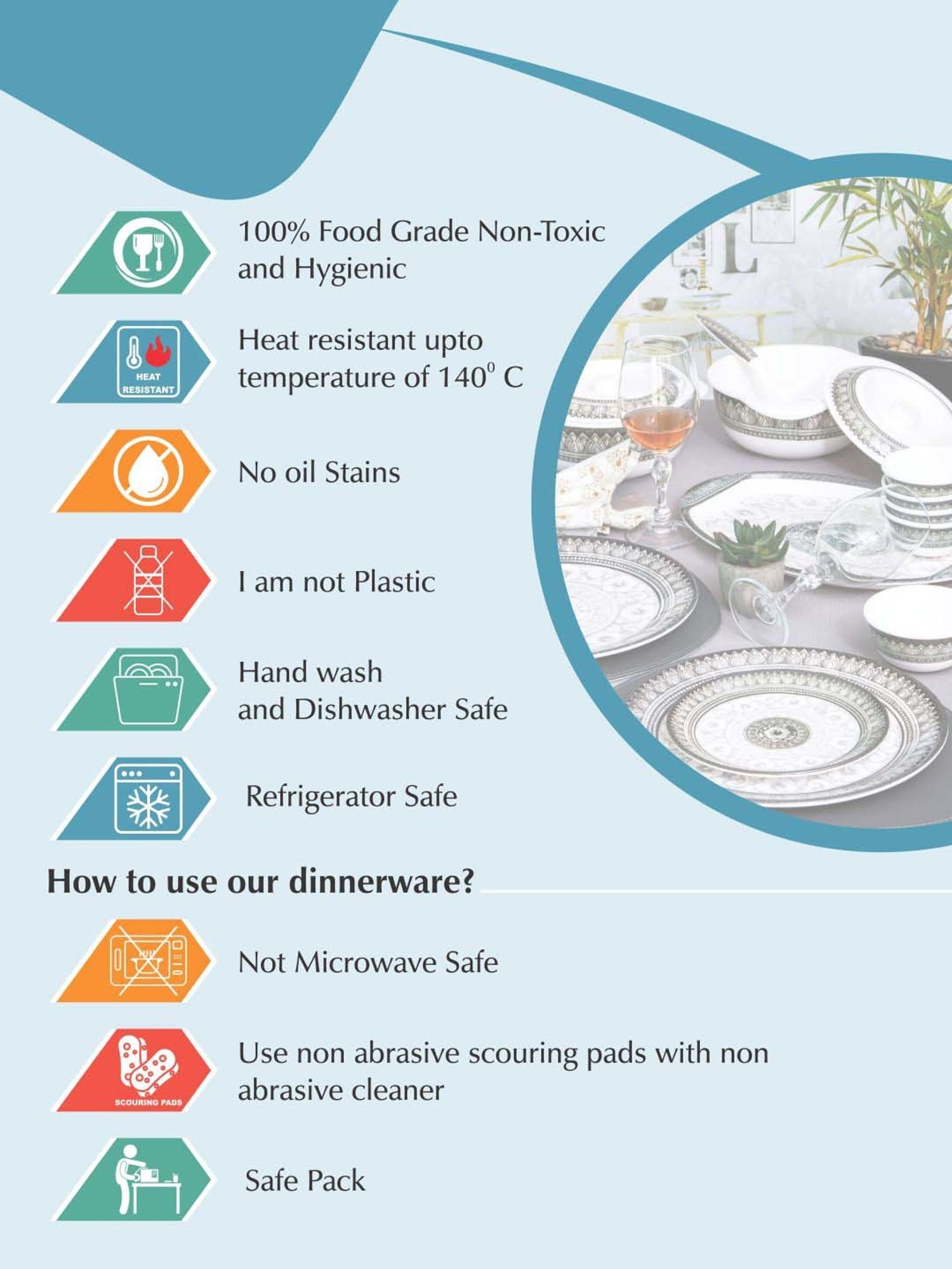 Servewell Tribal Pasiley Multicolor Melamine Dinner Plates  - Set of 6