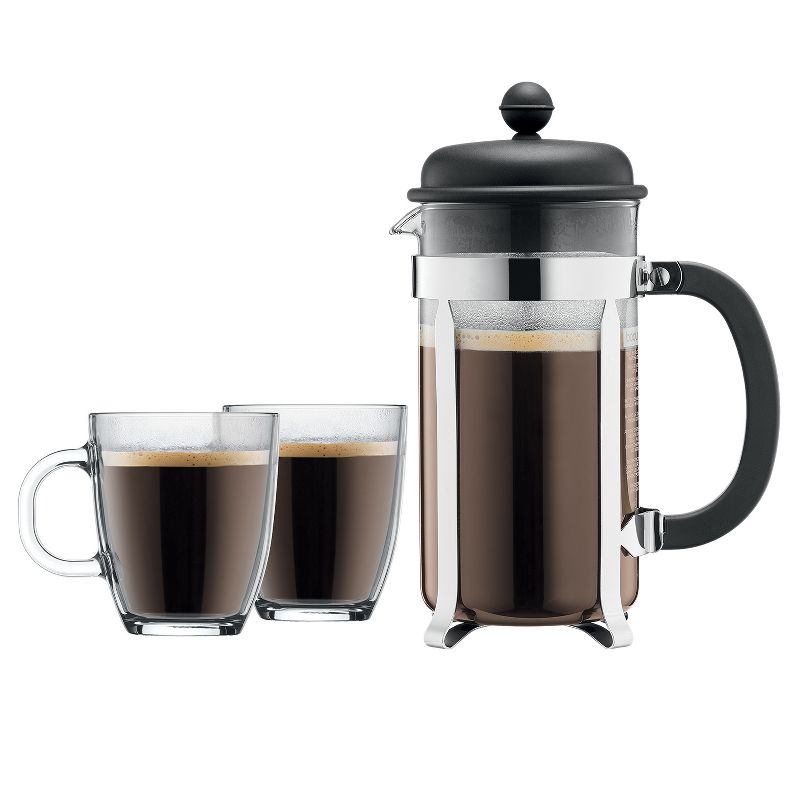 Bodum Caffettiera 8 Cup / 34oz French Press Coffee For Two Set - Black
