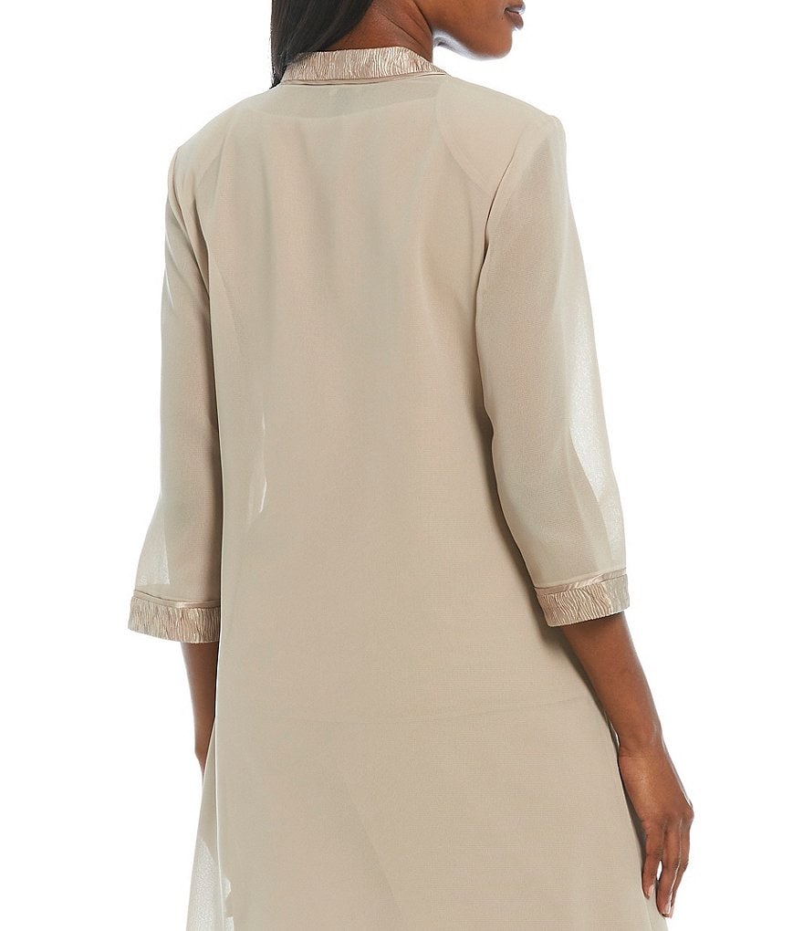 Alex Evenings Stretch Velvet Long Sleeve Ruched Beaded Accent Collar Boat Neck Blouse