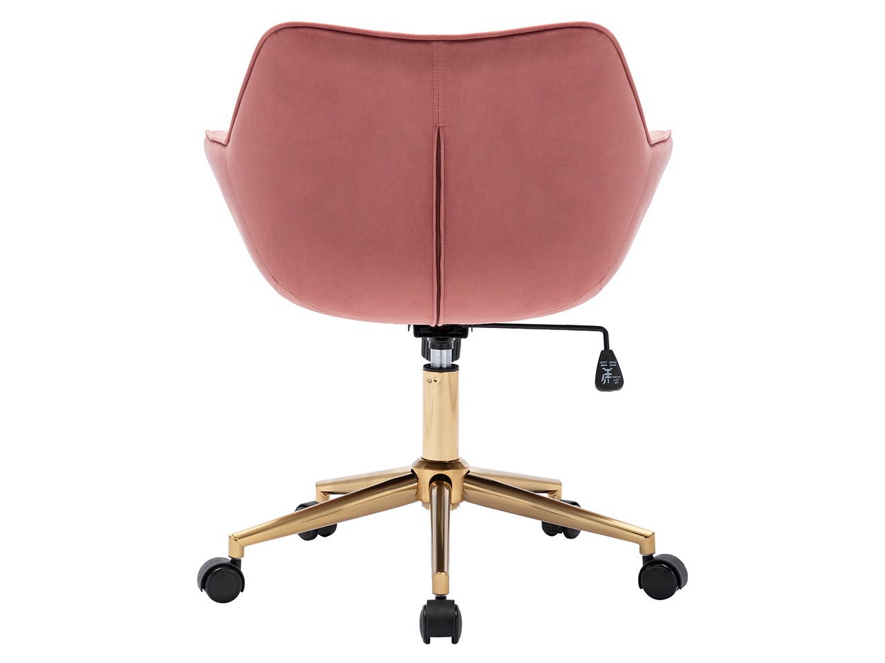 Swivel Height Adjustable Task Chair with Arms Velvet Upholstered Office Chair with Gold Base