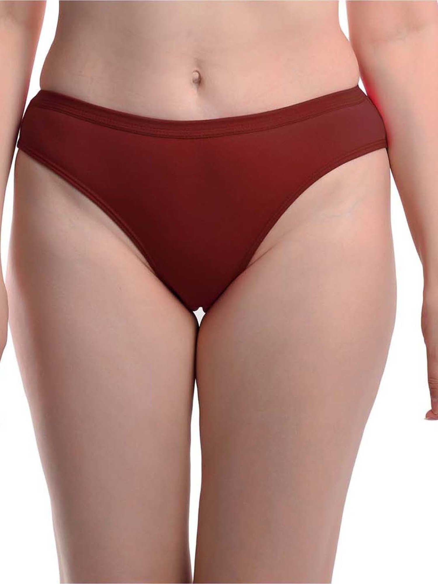 AROUSY Purple & Maroon Cotton Bikini Panties - Pack Of 5