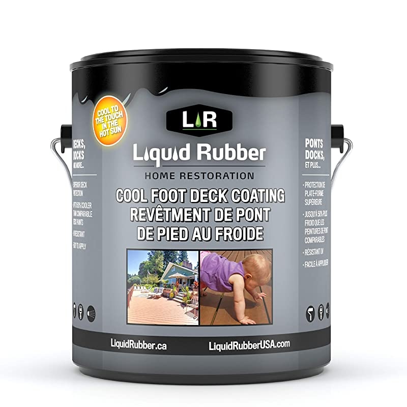 Rubber Cool Foot Deck and Dock Coating - Solar Protection Deck Paint, Non-Toxic Multi-Surface Decking Sealant, Easy to Apply, Neutral Beige, 1 Gallon