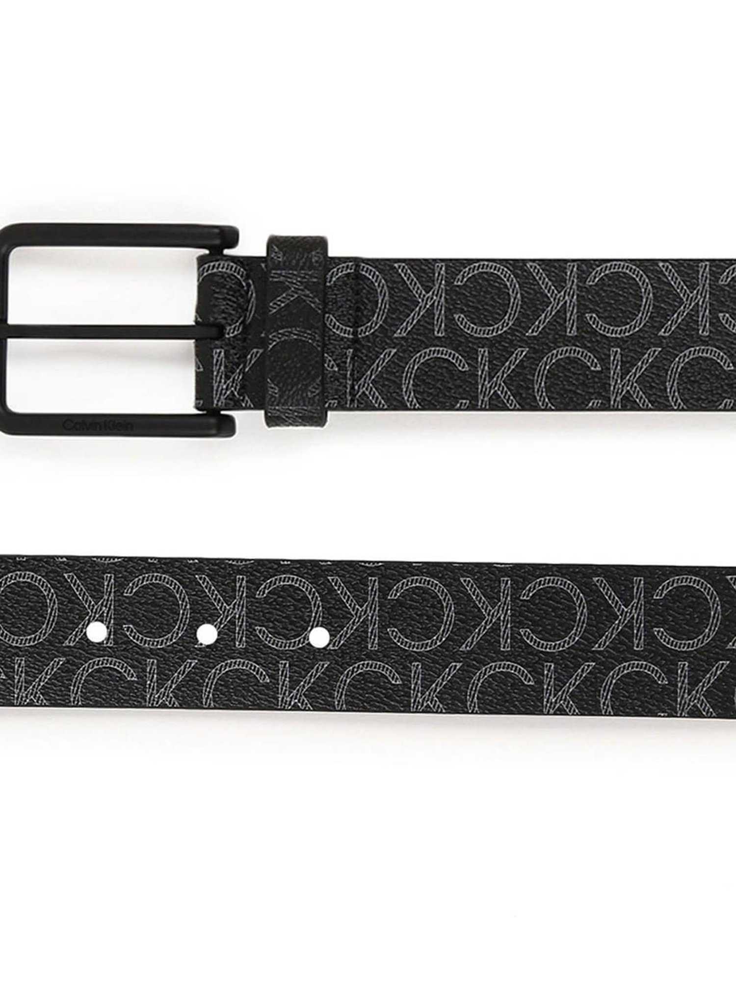 CALVIN KLEIN Black Classic WARMTH Logo Belt
