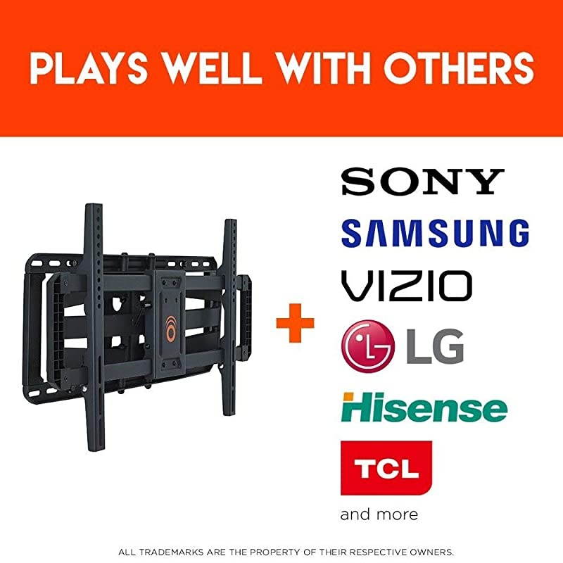 Full Motion Articulating TV Wall Mount Bracket for 42quot85quot TVs Easy to Install On 16quot 18quot or 24quot Studs and Features Smooth Articulation Swivel Tilt EGLF2