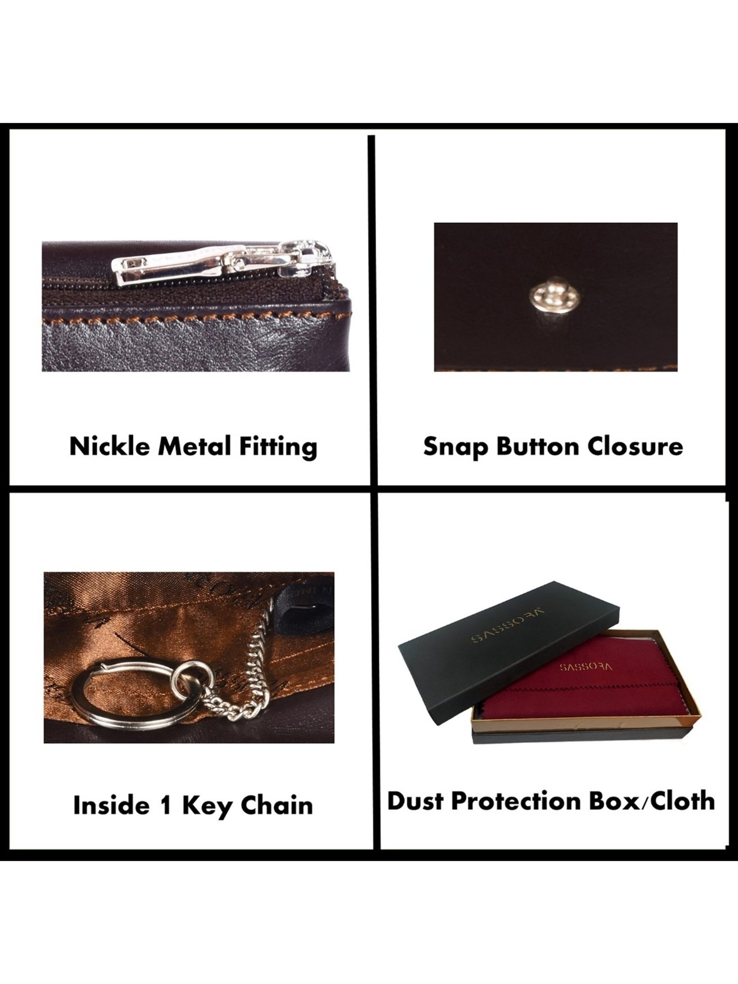 SASSORA ARIA Tan Leather Textured Wallet