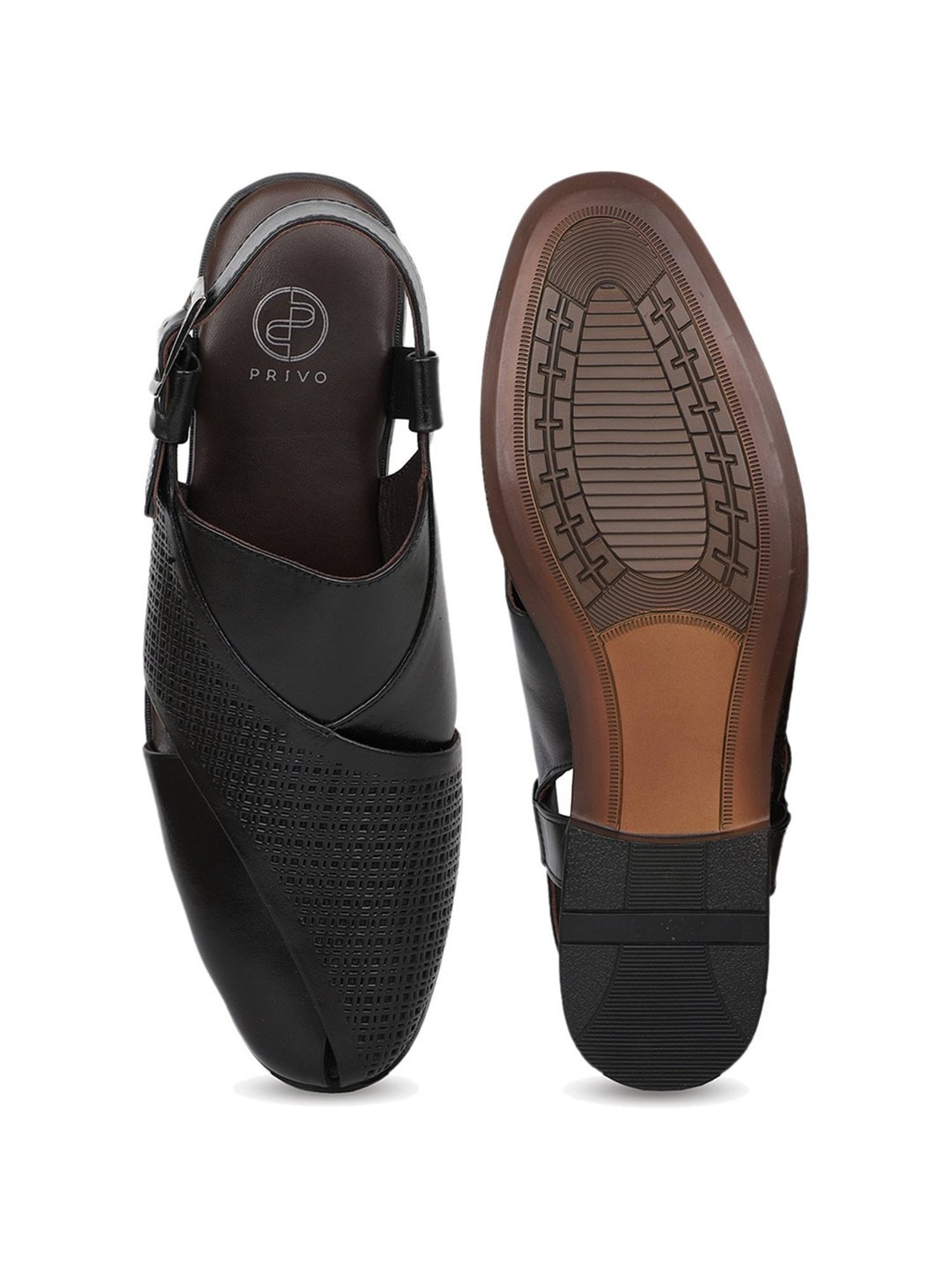 Privo by Inc.5 Men's Black Back Strap Sandals