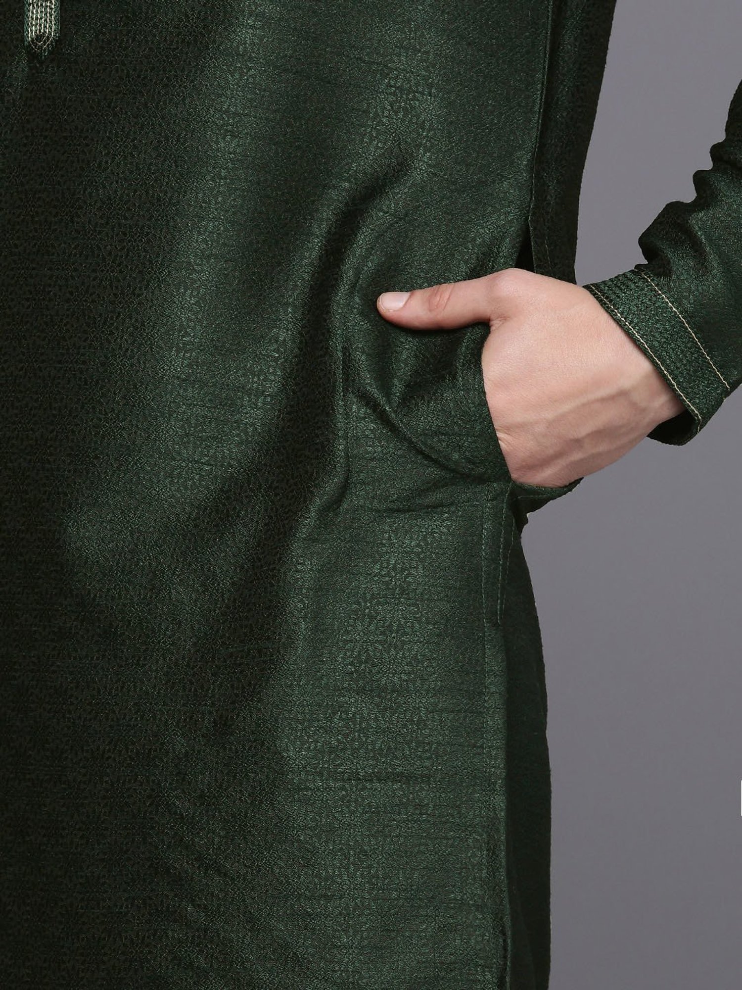 Manyavar Green Regular Fit kurta with Churidar Set