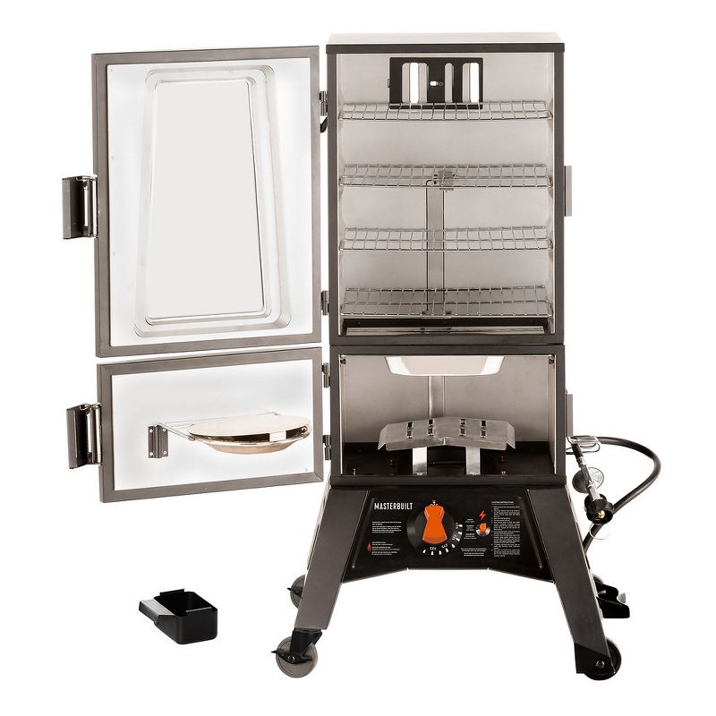 Masterbuilt MB20050716 Thermotech Vertical Propane Smoker with Viewing Window and 4 Racks, 30 Inch, MPS 330g, Black