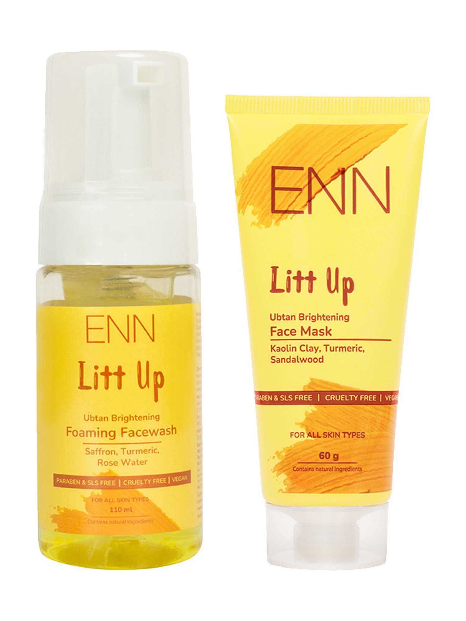 ENN Litt Up Ubtan Skin Brightening Foaming Face Wash & Face Mask