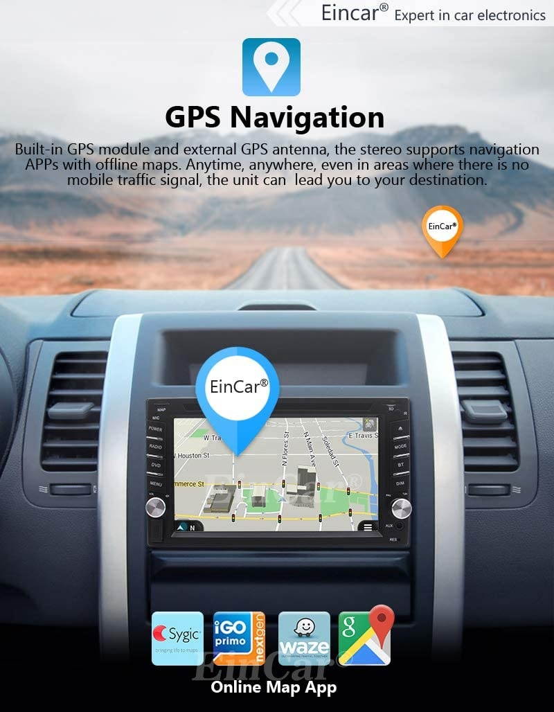 Android 10.0 Car Radio with Bluetooth Double Din Car Stereo Receiver,6.2 inch Car Video Music Player GPS Navigation SD USB AUX Input,Car Audio FM Radio,WiFi,Phone Mirror Link,Steering Wheel Control