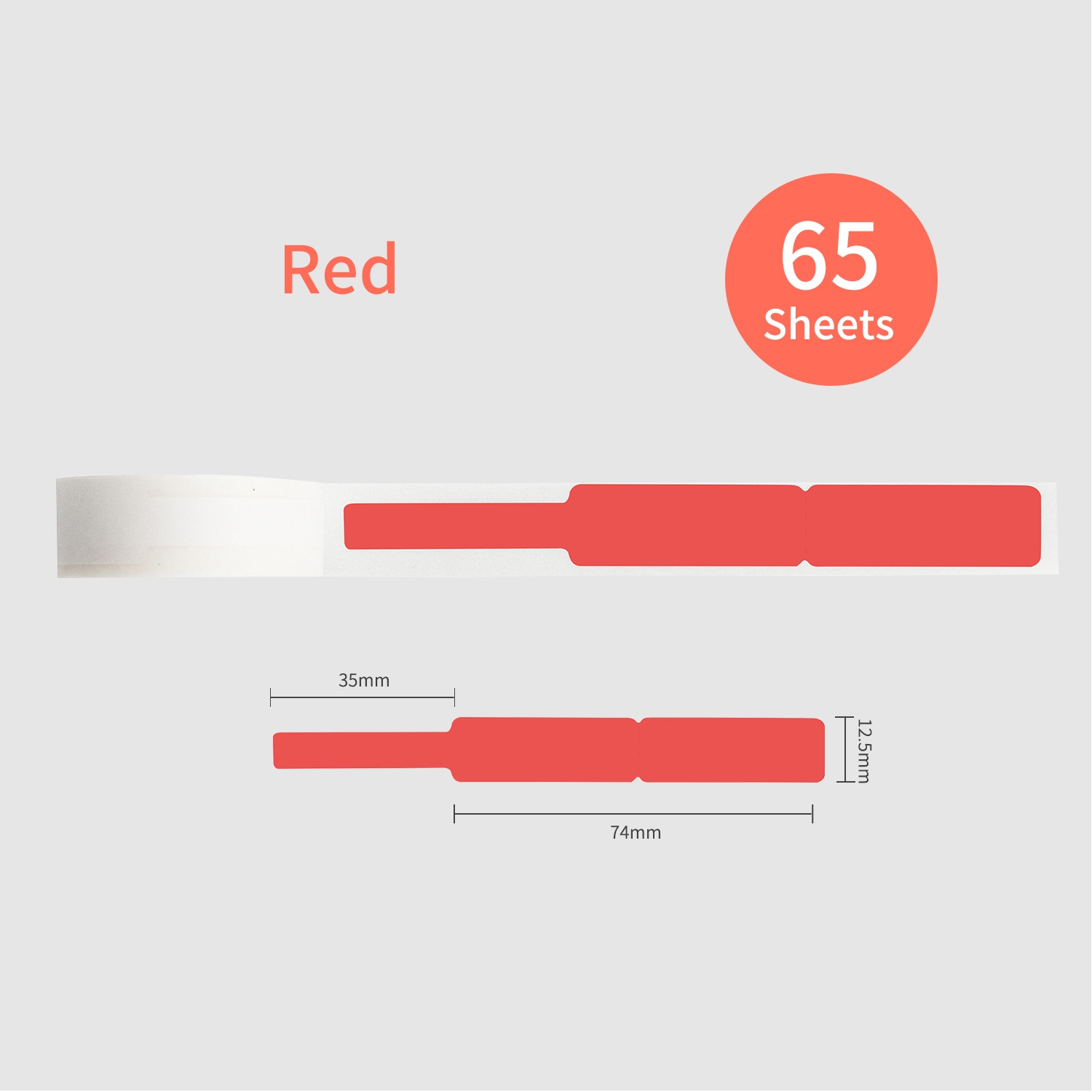 Aibecy Cable Label Paper Self-Adhesive Thermal Paper Roll 12.5*74+35mm 65sheets/roll Compatible with Phomemo D30 Thermal Printer for Home Office Organization