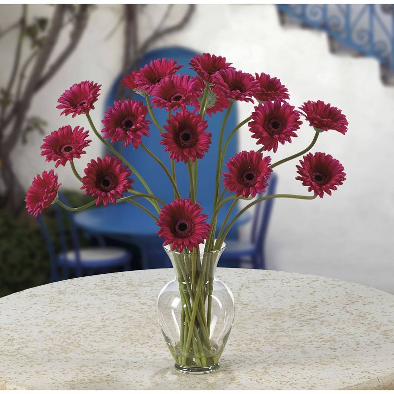 Nearly Natural Gerber Daisy Liquid Illusion Silk Flower Arrangement