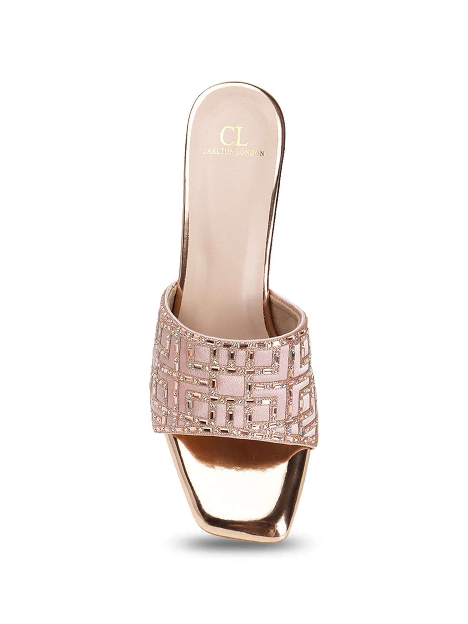 Carlton London Women's Rose Gold Ethnic Sandals