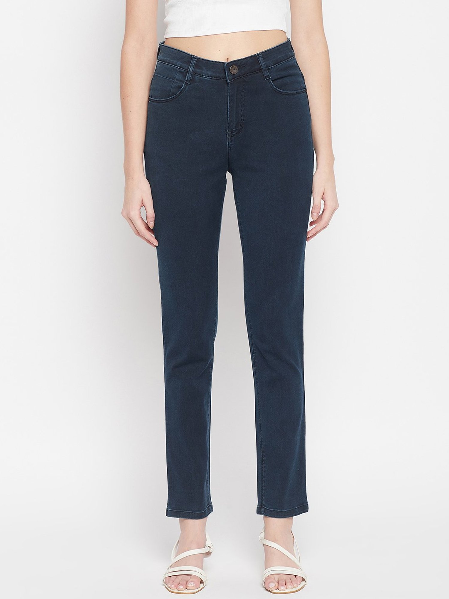 Crozo By Cantabil Dark Blue Regular Fit Mid Rise Jeans