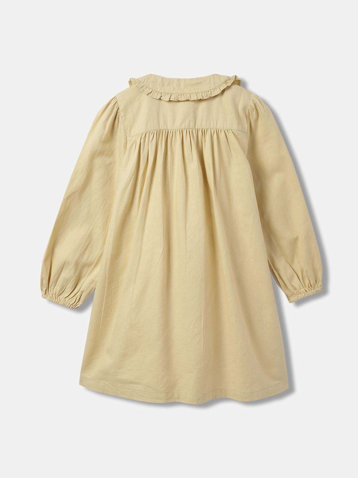 Blue Giraffe Girls Beige Embroidery Full Sleeves Dress