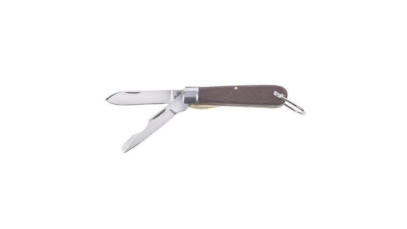 KLEIN TOOLS 1550-2 Pocket Knife, Spear, Plastic with Faux Wood Grain, 6-5/8" L.