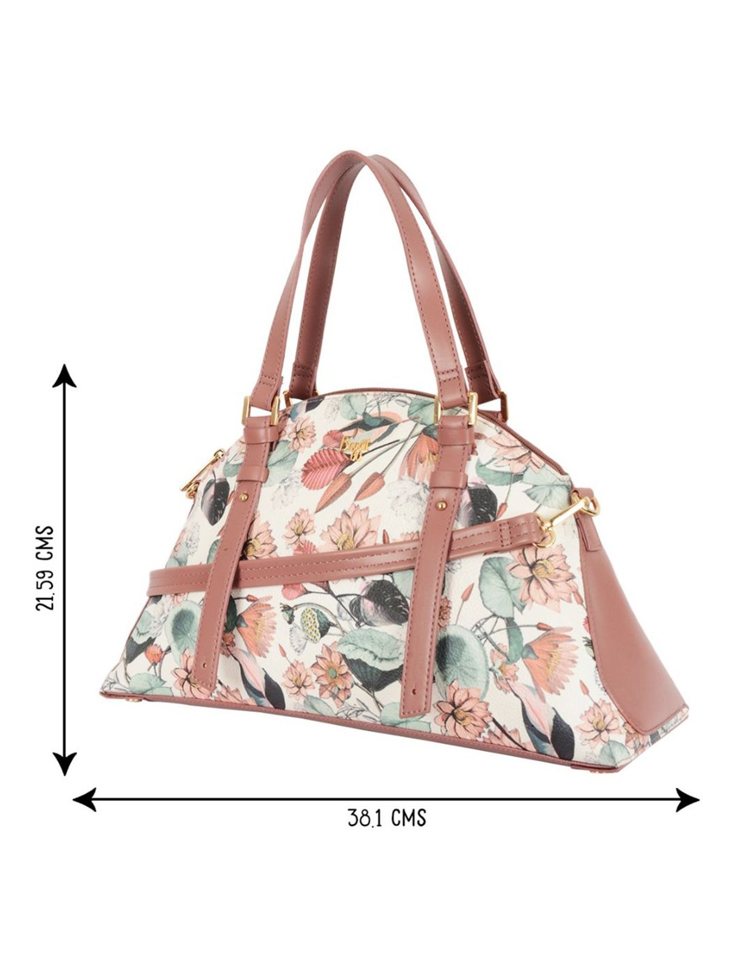 Baggit Pink Printed Medium Handbag