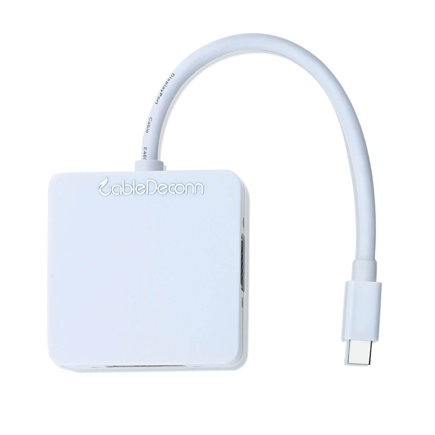 3 In 1Mini Display Port DP Thunderbolt to DVI VGA HDMI Adapter Cable For MacBook