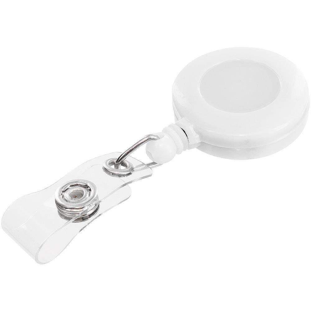 ID Card Holder Reel Retractable Badge with Belt Clip (White-10pcs)