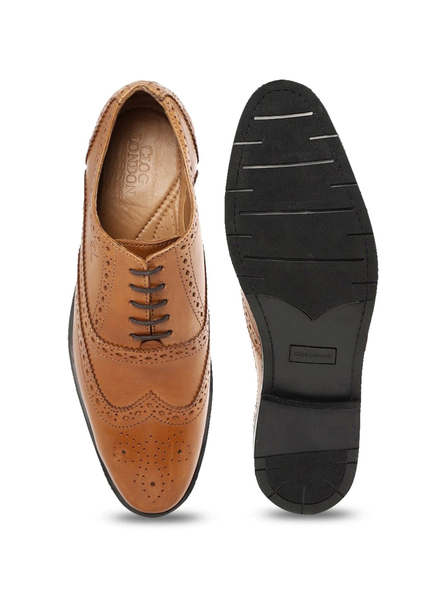 Clog London Men's Tan Brogue Shoes