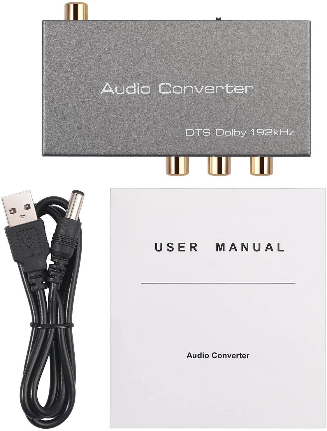 CAMWAY HDMI ARC Audio Extractor Adapter 192K Audio Converter Multifunction Audio Extractor Converter Toslink(Optical) Coaxial HDMI ARC Input to Coaxial Toslink(Optical) Stereo L/R 3.5mm Jack Output