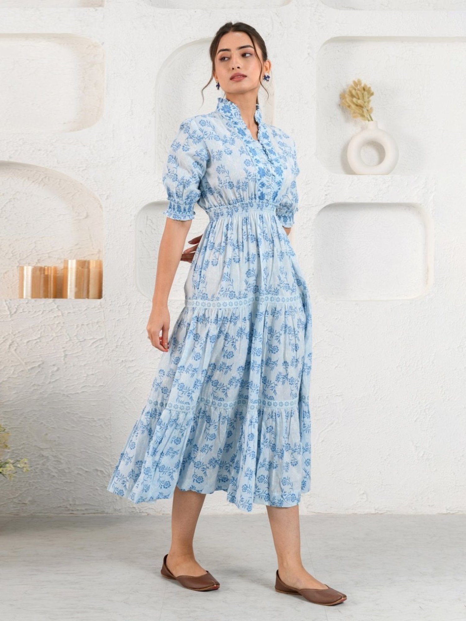 Prakriti Jaipur Blue Day Frill Dress
