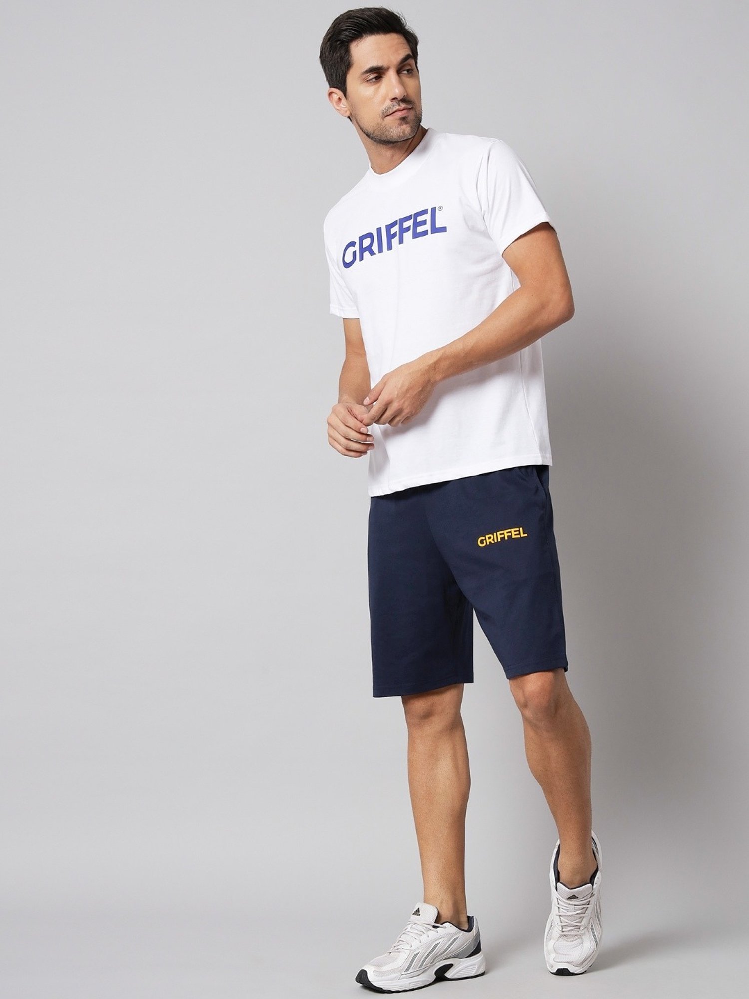 Griffel White Cotton Loose Fit Printed T-Shirt