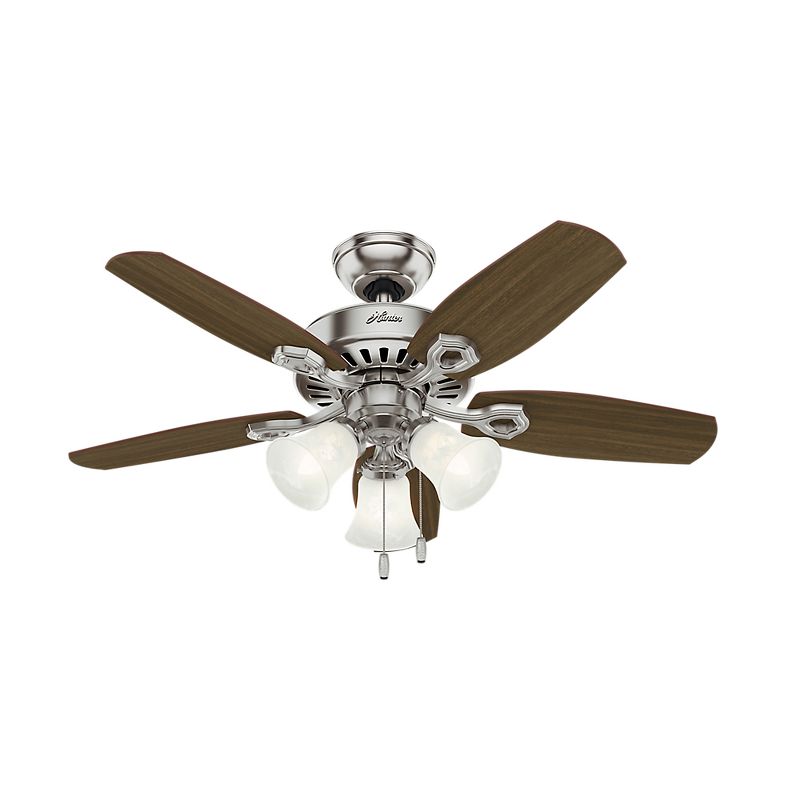 42" LED Builder Ceiling Fan (Includes Energy Efficient Light Bulb) Nickel - Hunter