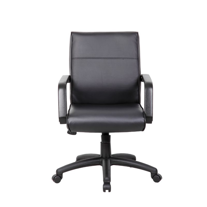 Mid Back Executive Chair in Leatherplus - Black - Boss