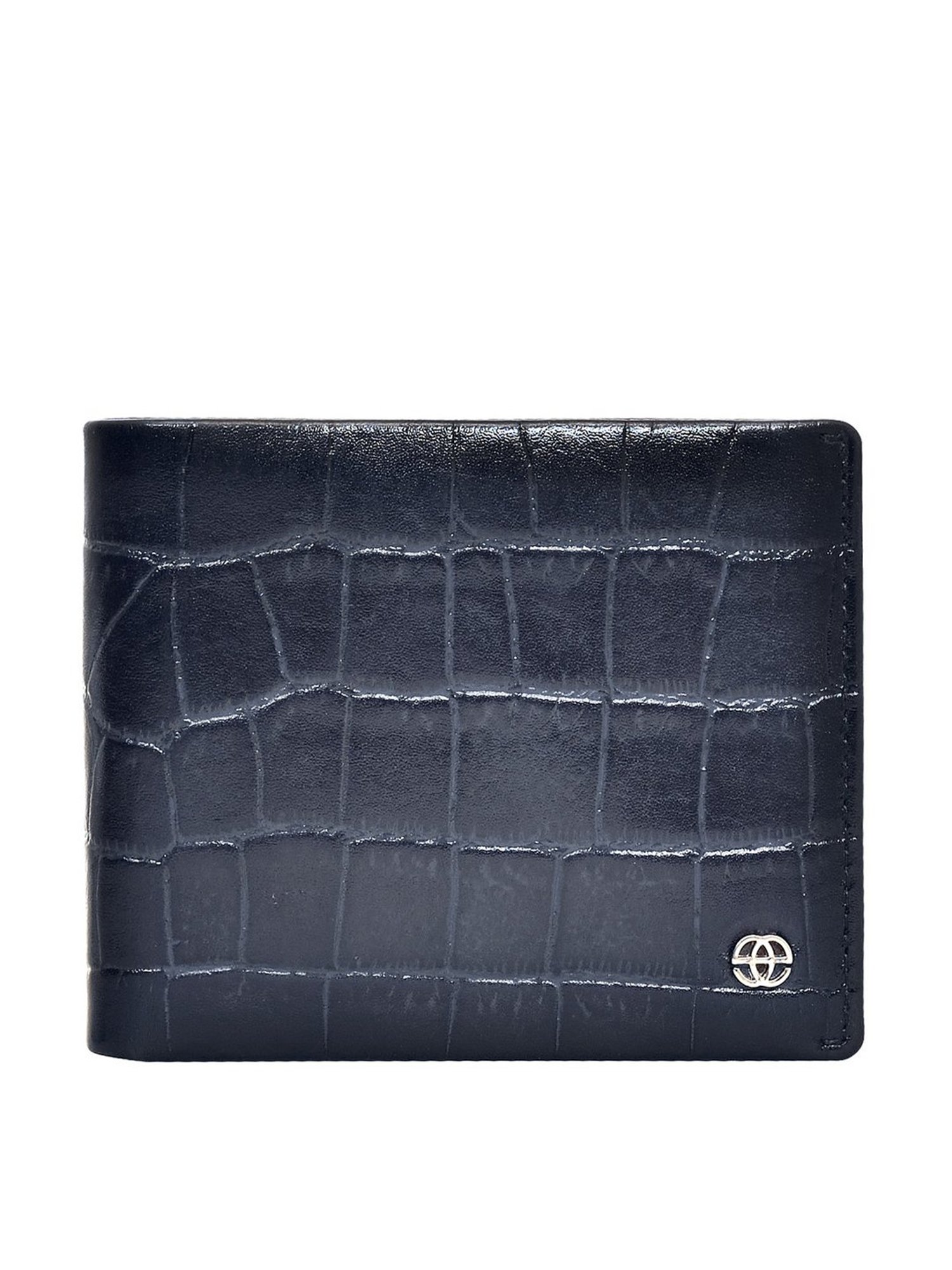Eske Navy Casual Leather Bi-Fold Wallet for Men