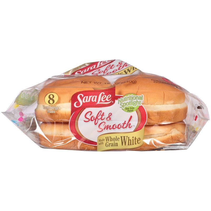 Sara Lee Whole Grain White Hamburger Buns - 12oz/8ct