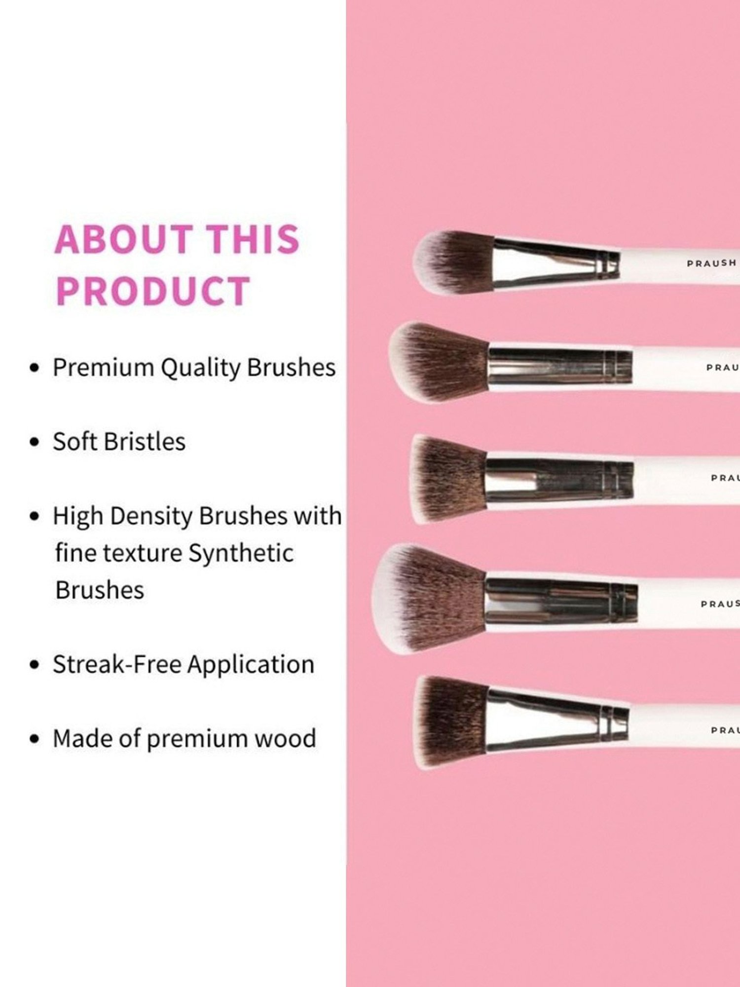 Praush Essentials Face Brush Set - 5 Pcs
