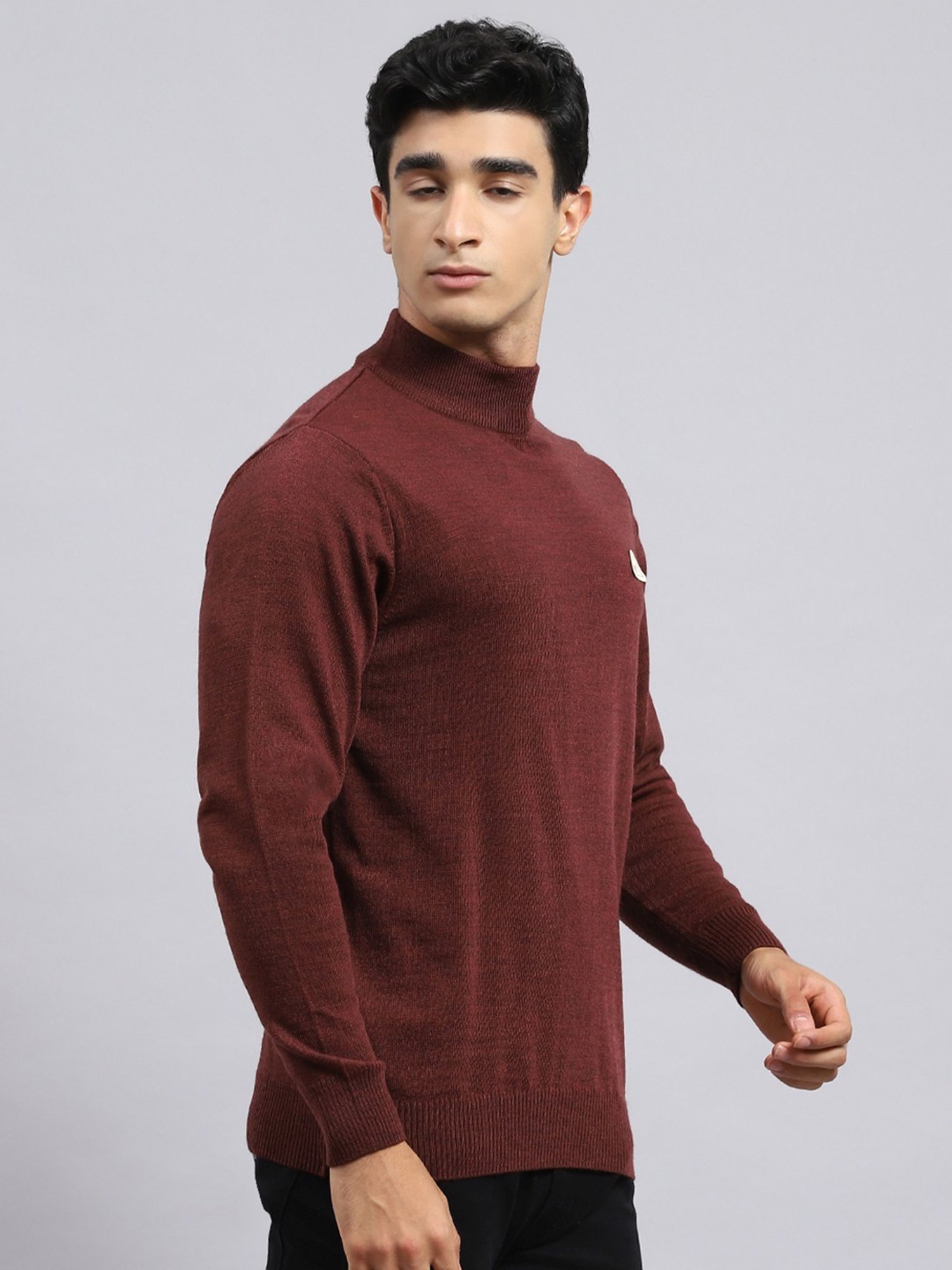 Monte Carlo Dark Rust Regular Fit Sweater