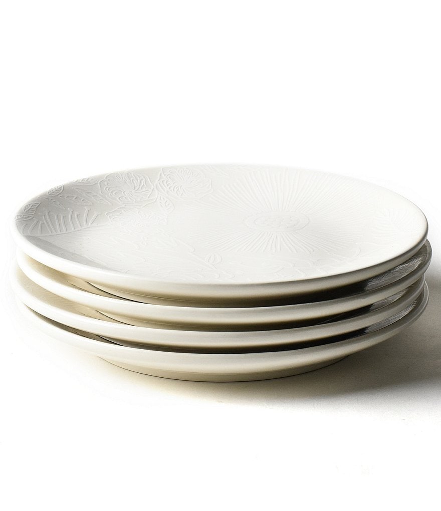 Coton Colors White Floral Salad Plate Set of 4