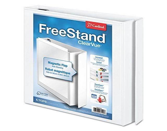 Adams - EasyOpen FreeStand Binder With Locking Slant-D Rings, " Capacity, White