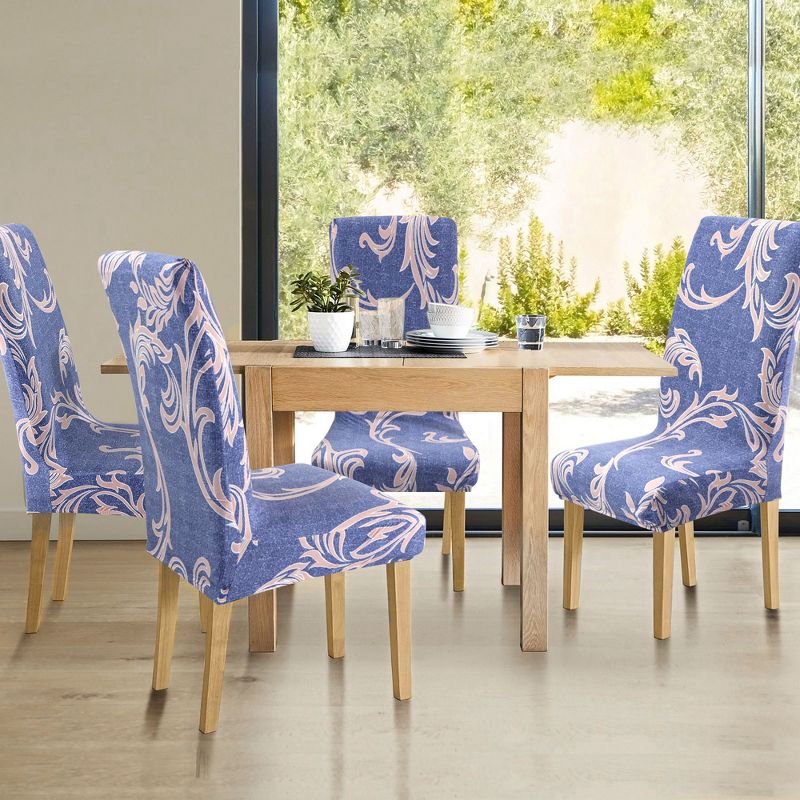 1 Pc Polyester Stretch Dining Chair Slipcovers Multicolored  - PiccoCasa