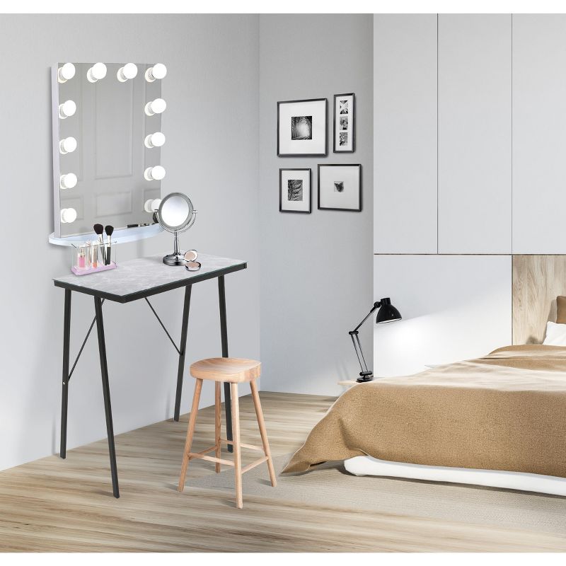 Joy Glass Standing Desk - 31" Modern Multifunctional Table - Marble Print - Stand Steady