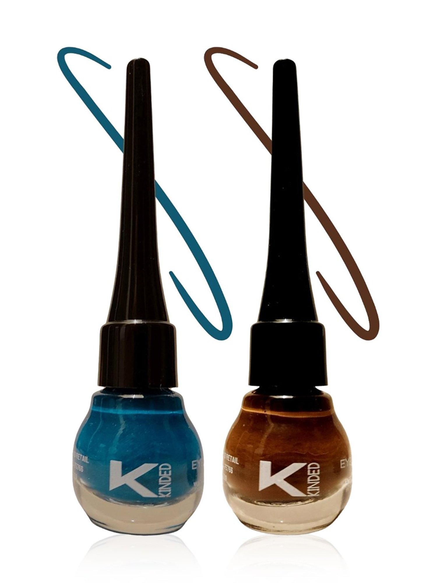 KINDED Liquid Eye Liner Teal Green & Chocolate Brown Combo