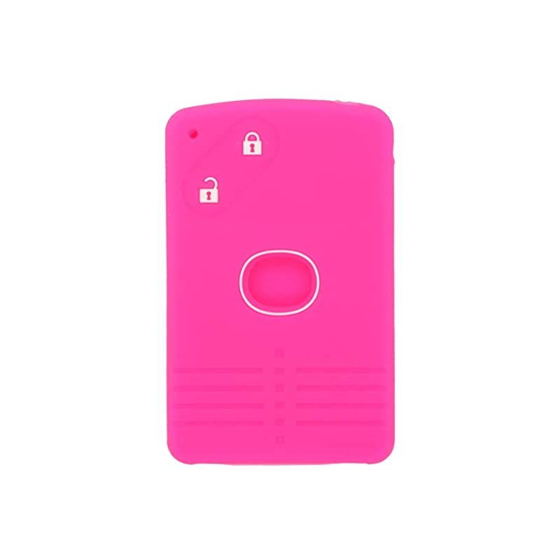 Silicone Cover Protector Case Holder Skin Jacket Compatible with MAZDA 2 Button Smart Card Remote Key Fob CV4532 Rose
