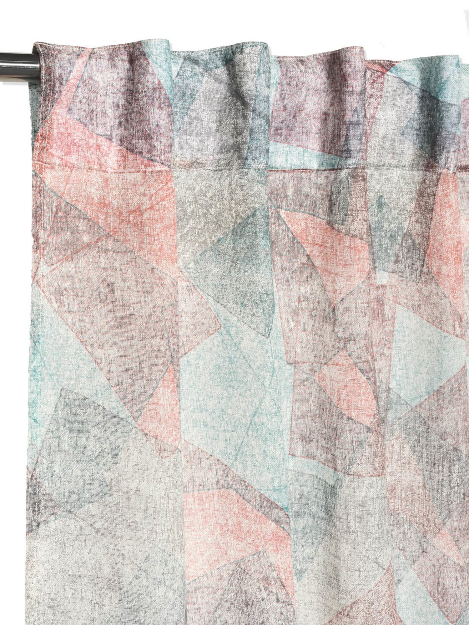 Fabindia Home Symphony Printed Blue Linen Long Door Curtain (9ft)