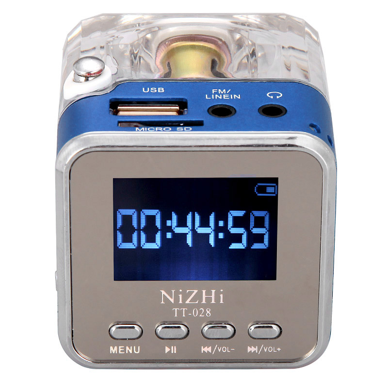 TOMTOP Mini Digital Portable Music MP3/4 Player Micro SD/TF USB Disk Speaker FM Radio With telescopic antenna and earphone Supports LINE IN function