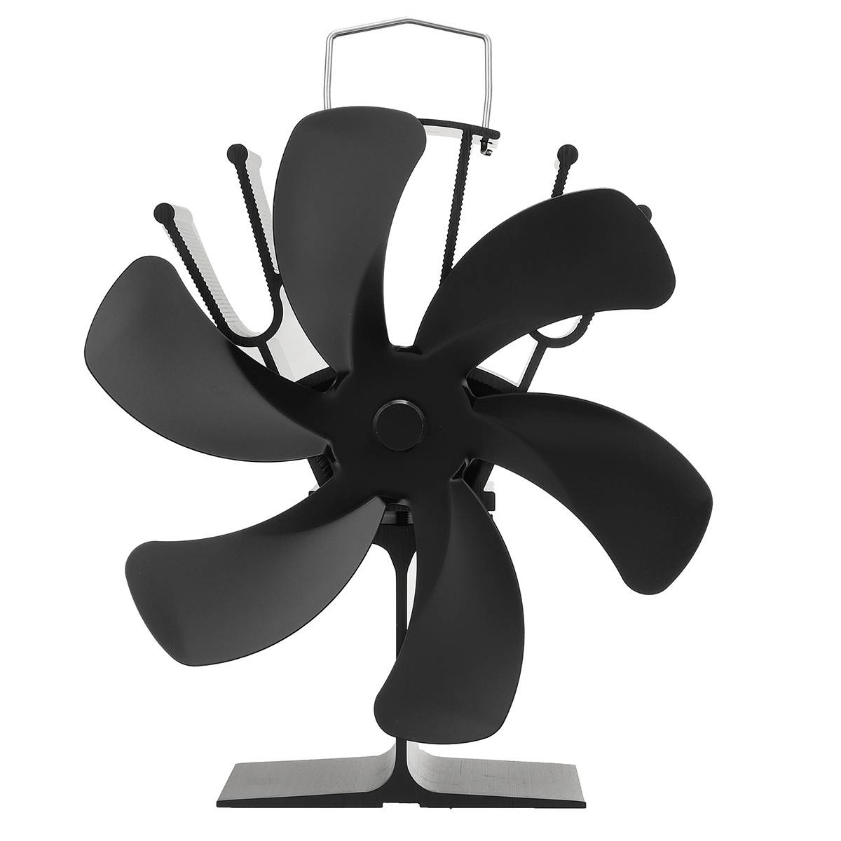 Automatically Heater Fan Faster Speed Self-Powered Quiet Stove Fan Winter Warmer-Dark Blue