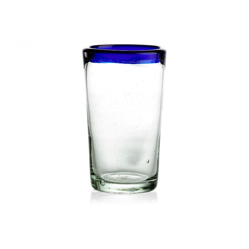 Amici Home Authentic Mexican Handmade Baja Hiball Glass, 19oz, Assorted Set of 4