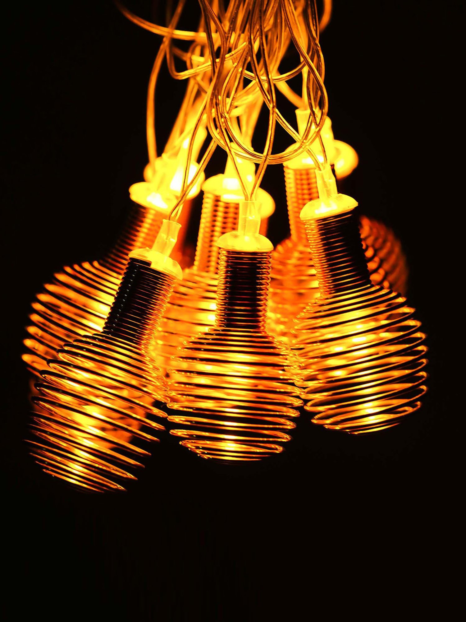 eCraftIndia Golden Spring Ball Steady Blinking Color Changing LED Fairy String Lights