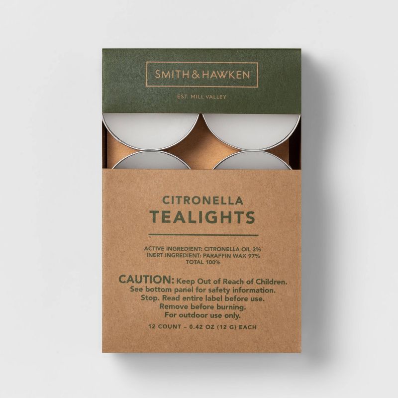 12pk Citronella Tea Light Candles - Smith & Hawken™