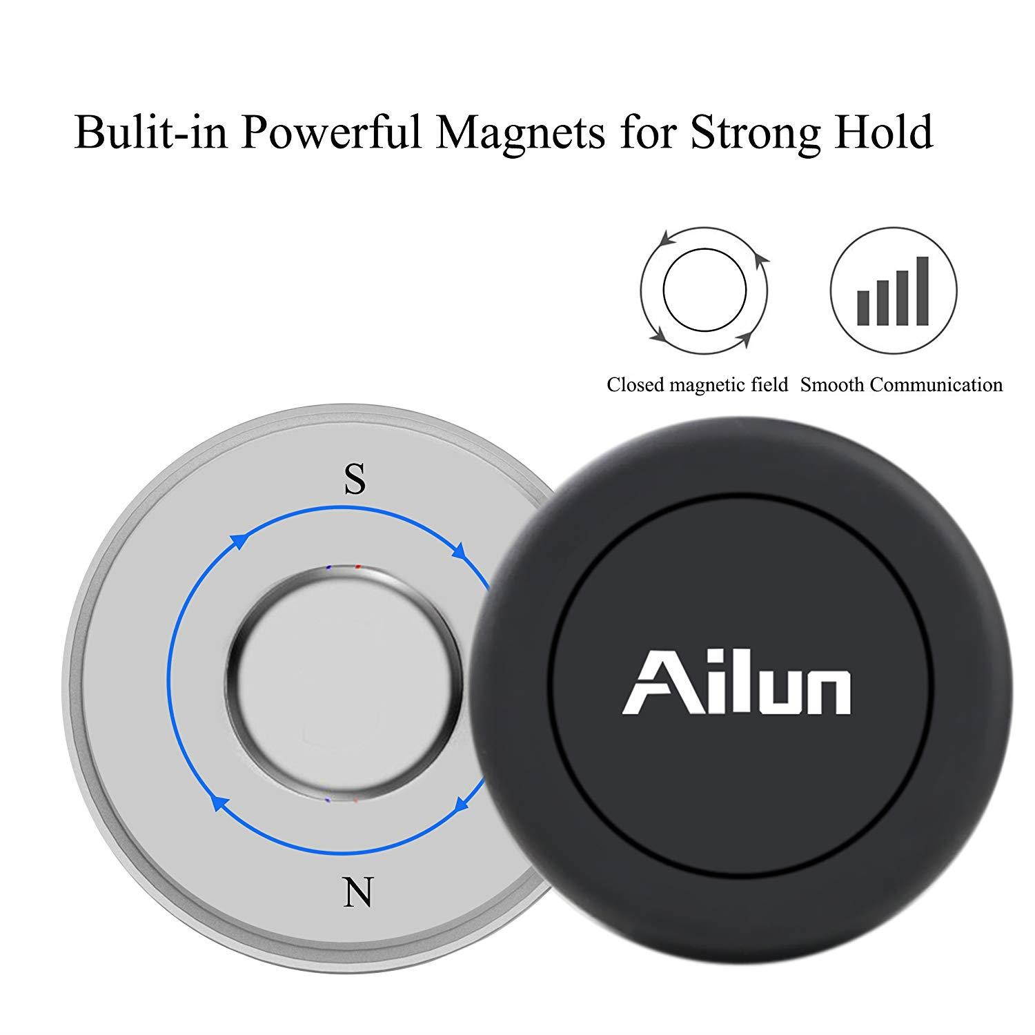 AILUN Car Phone Mount,Magnet Key Clip Holder,Air Vent Magnetic Holder 2Pack Universal Compatible iPhone X/Xs/XR/Xs Max/8/8Plus/7,Galaxy S9/S9+,S8/S8+ S7/S7 Edge,Google,LG,HTC and More[Black]