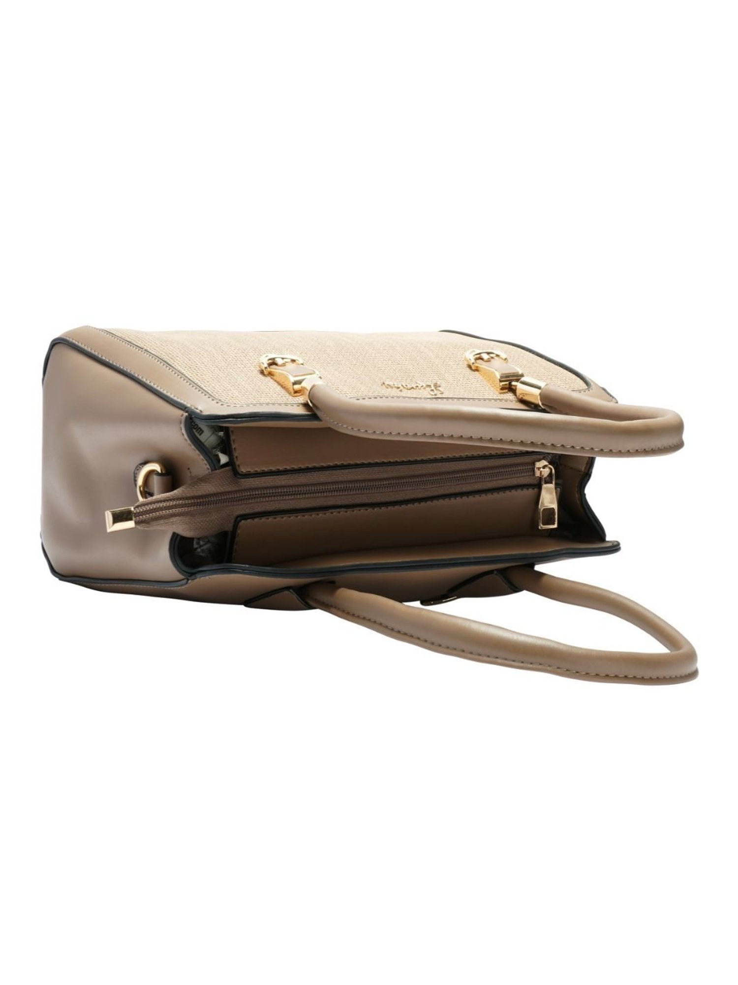 Luvoksi Brown Textured Large Satchel Handbag