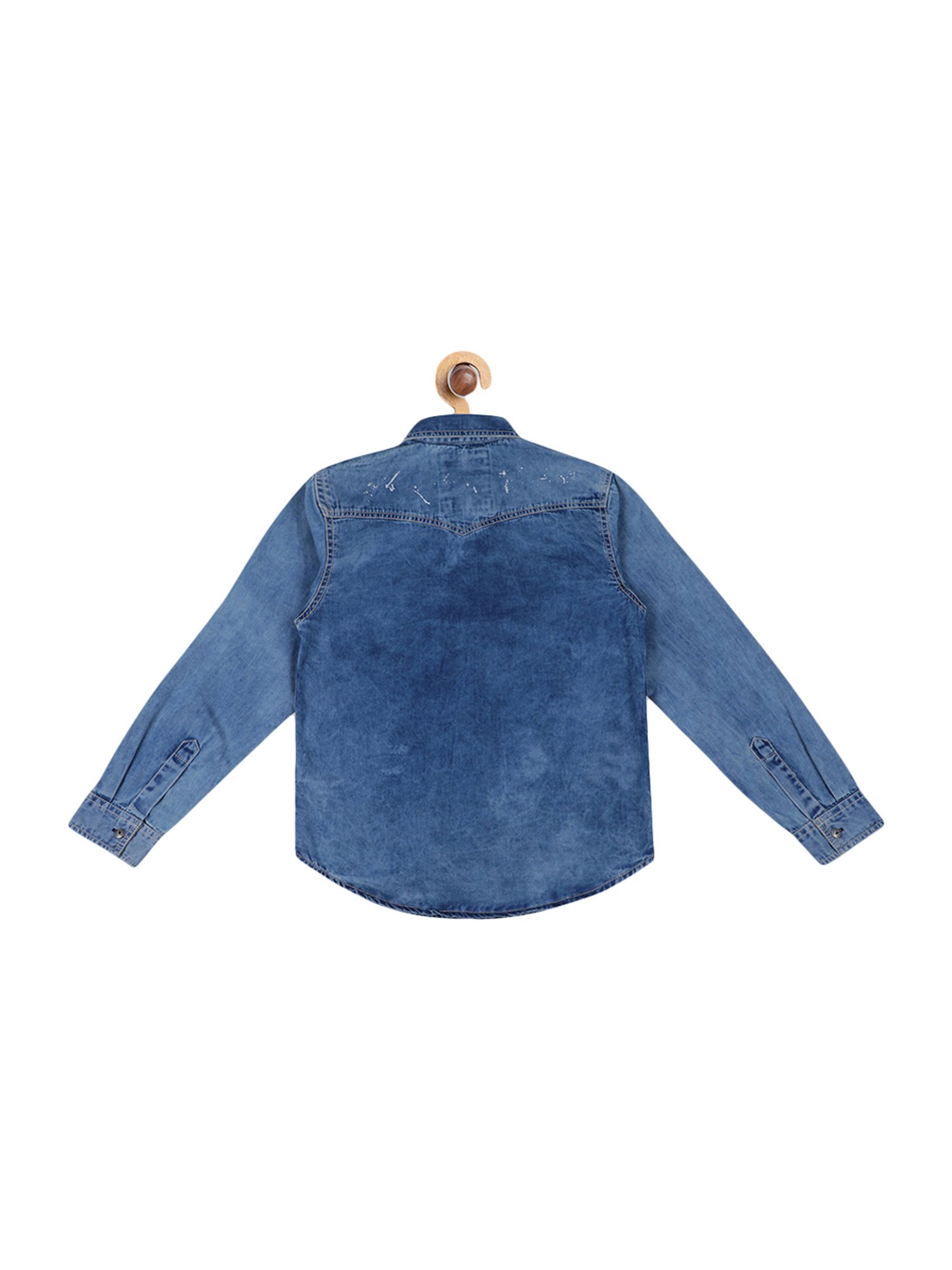 Blue Giraffe Boys Indigo Dark Cotton Washed Shirt