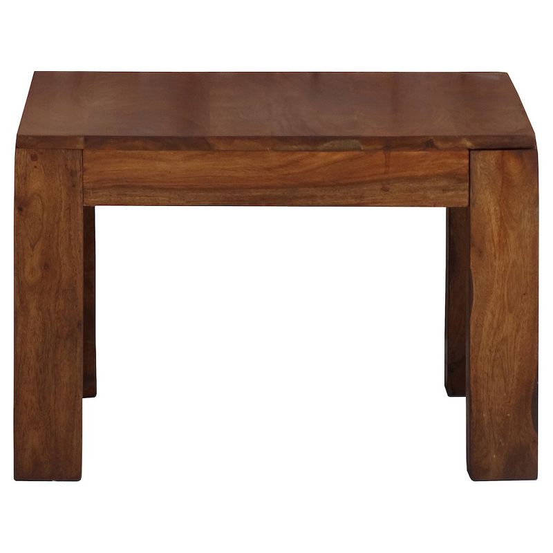 Handcrafted Medium Cube Square Table - (16H X 23.5W x 23.5D) - Natural - Timbergirl
