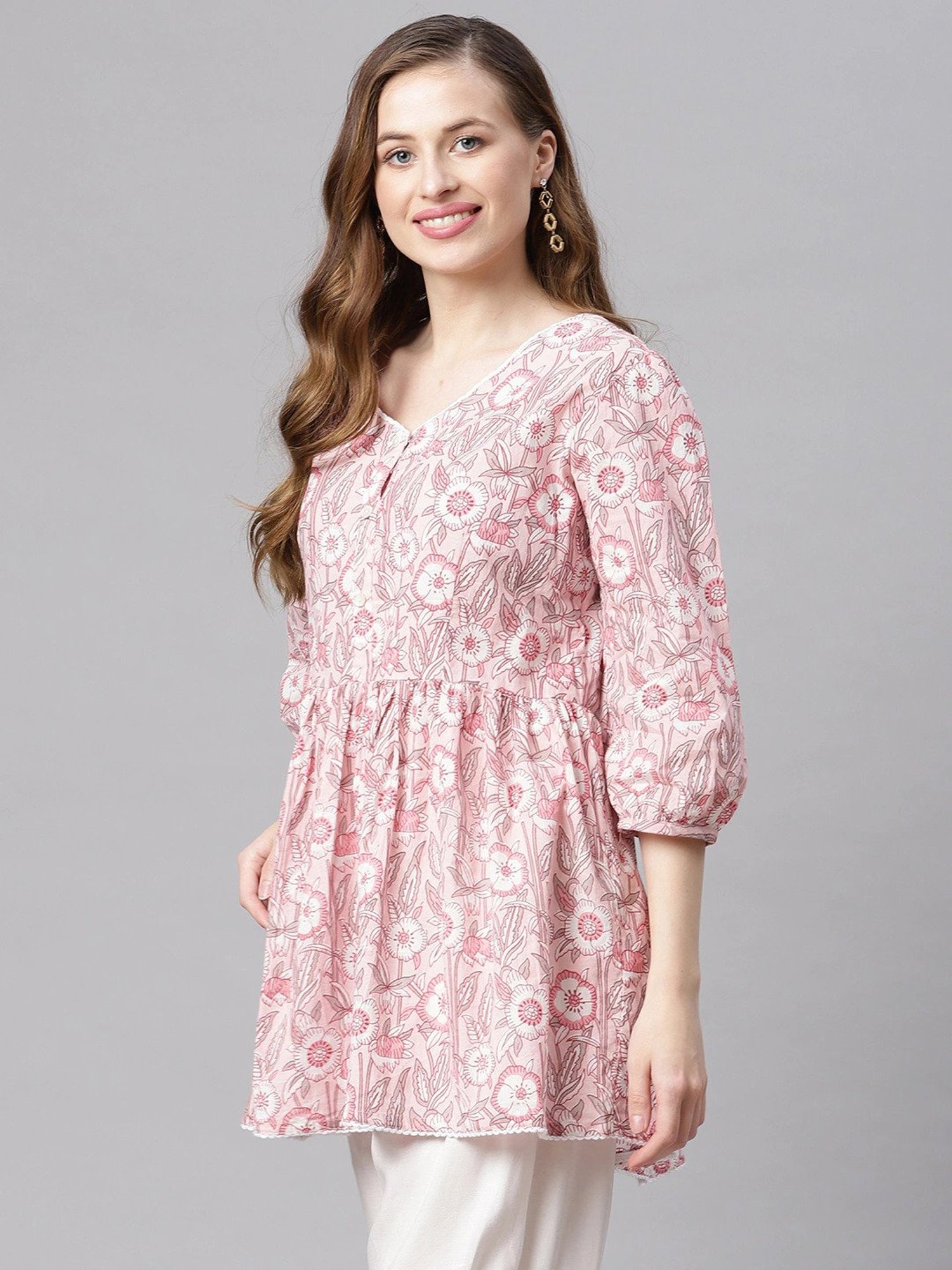 Divena Pink Printed Tunic